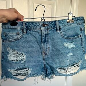 Distressed Jean shorts
